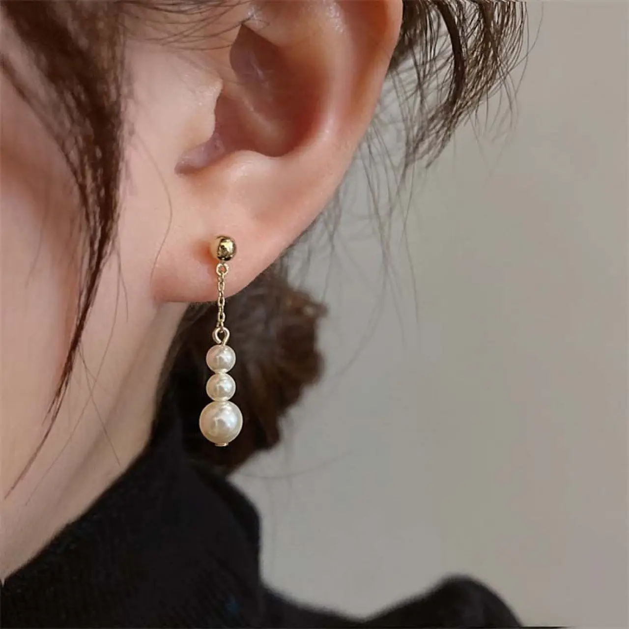 Classic White Pearl Earrings for Women - Image 4