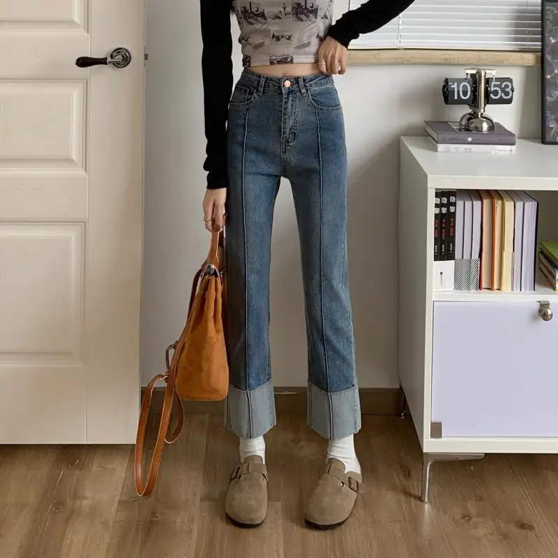 Vintage Blue High-Waisted Straight Leg Jeans for Women - Image 6