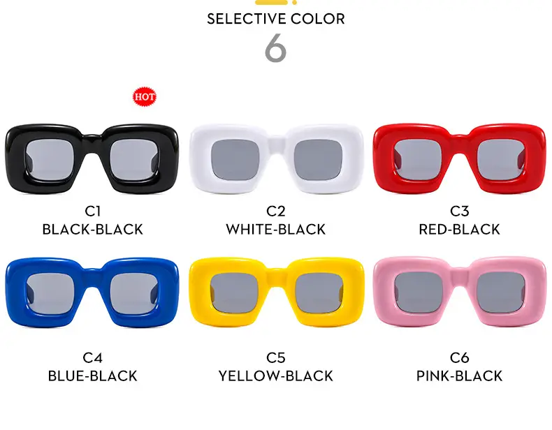 Red Bubble Expandable Sunglasses Square Catwalk Street Shooting Cross-Border — feature 11