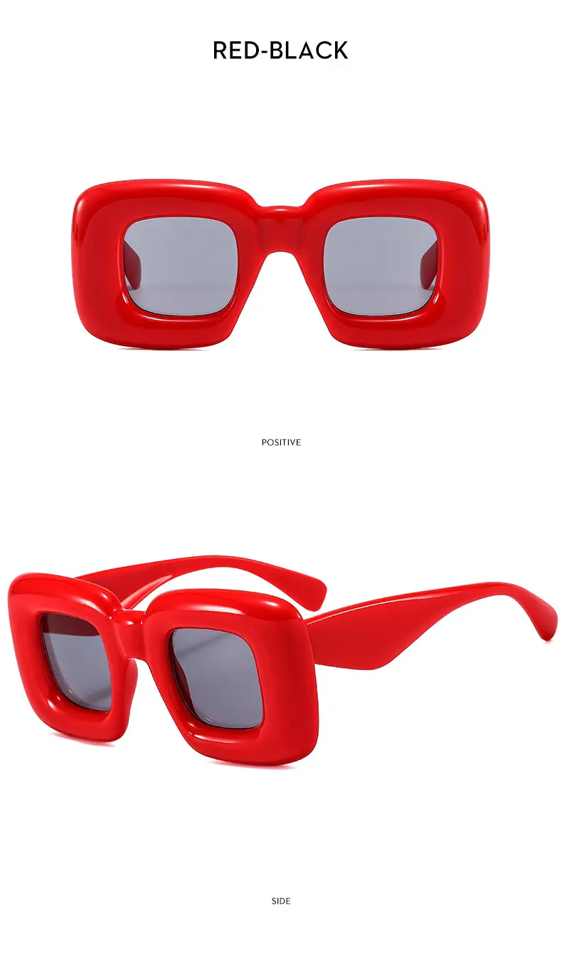 Red Bubble Expandable Sunglasses Square Catwalk Street Shooting Cross-Border — feature 15