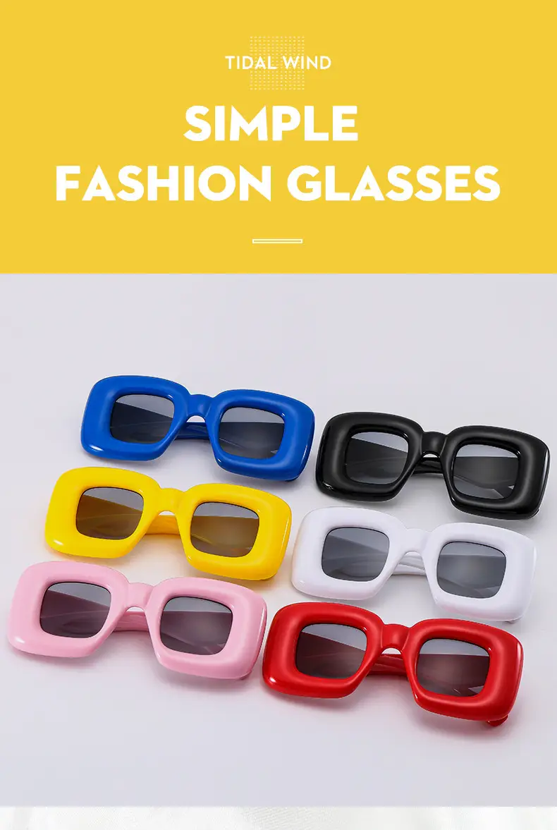 Red Bubble Expandable Sunglasses Square Catwalk Street Shooting Cross-Border — feature 6