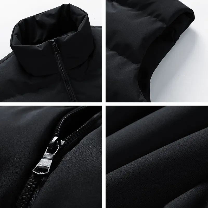 Men's Black Sleeveless Puffer Vest Winter - Image 7
