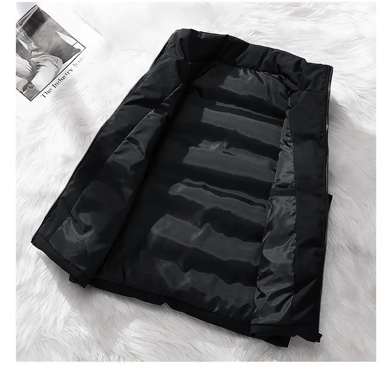 Men's Black Sleeveless Puffer Vest Winter — feature 10
