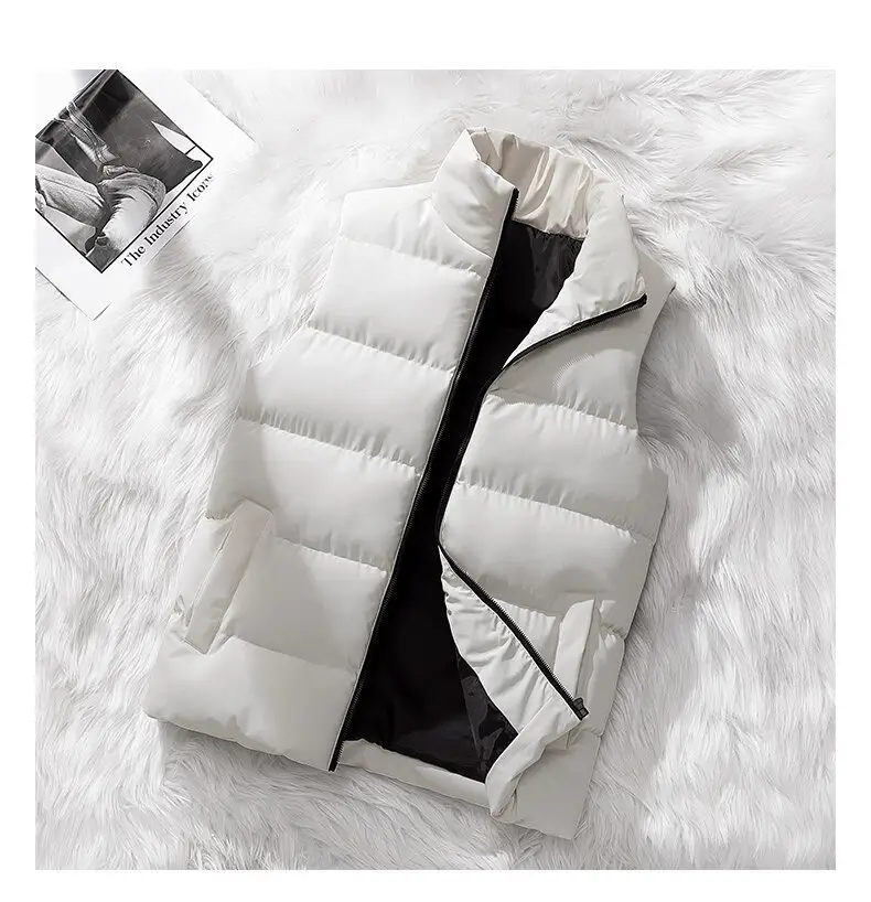 Men's Black Sleeveless Puffer Vest Winter — feature 12