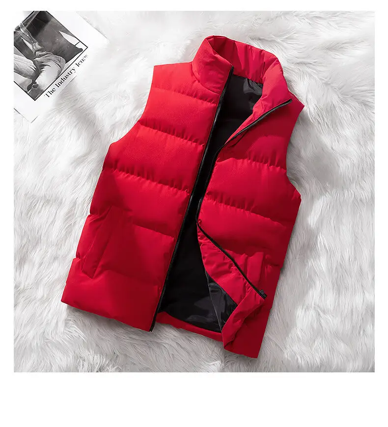 Men's Black Sleeveless Puffer Vest Winter — feature 14