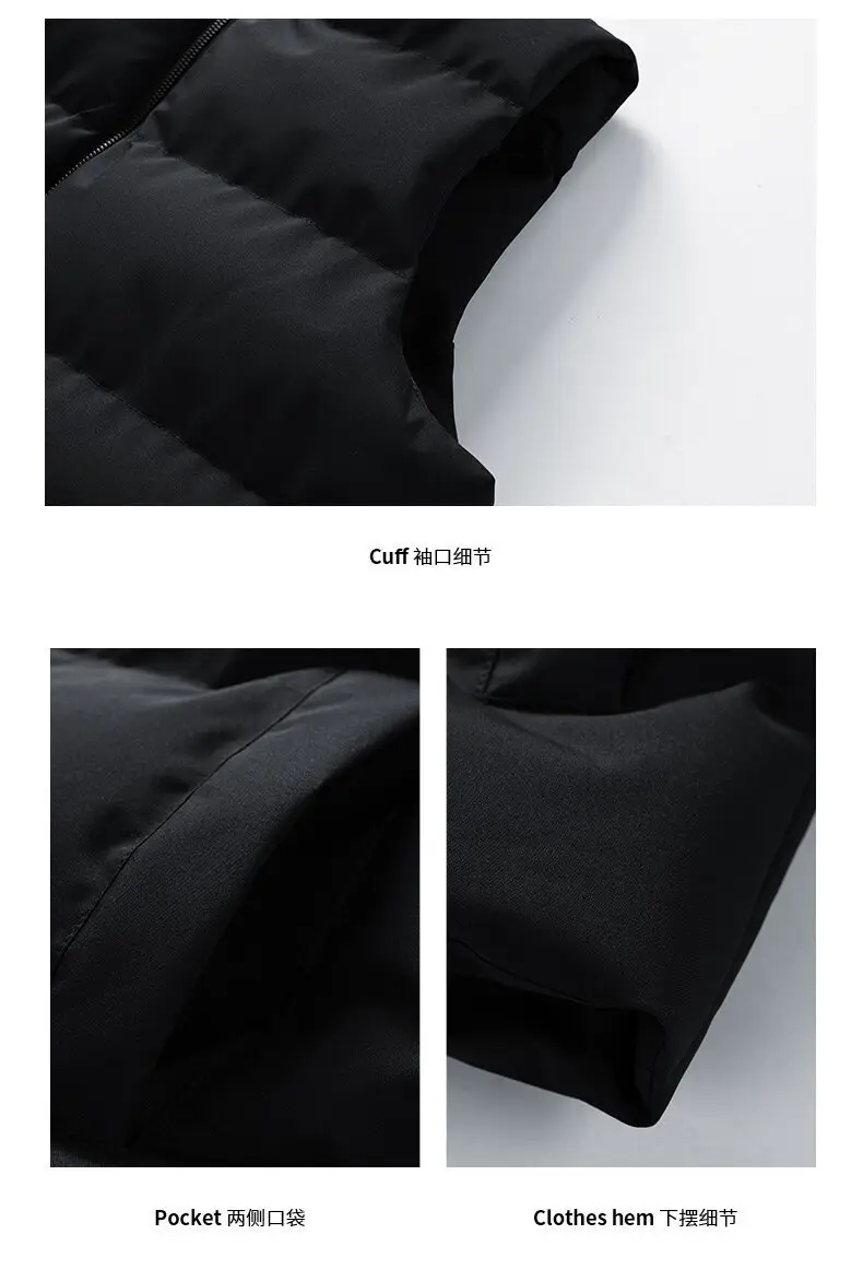 Men's Black Sleeveless Puffer Vest Winter — feature 16