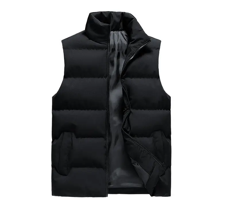 Men's Black Sleeveless Puffer Vest Winter — feature 8