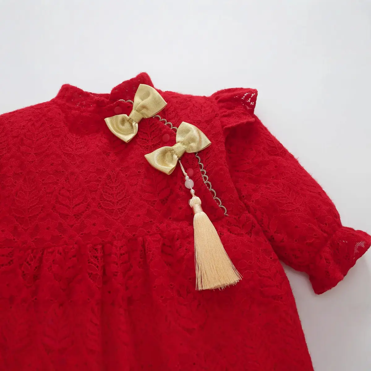 Red Fleece Baby Jumpsuit for Newborns 100 Days