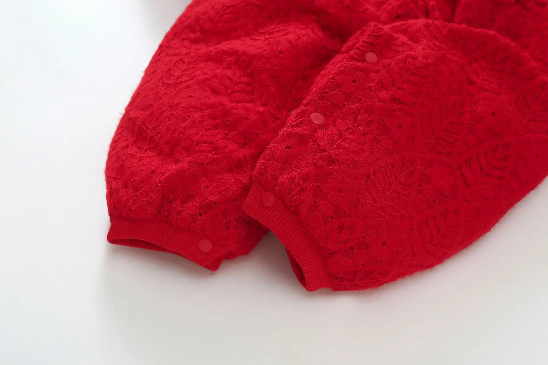 Red Fleece Baby Jumpsuit for Newborns 100 Days — feature 6