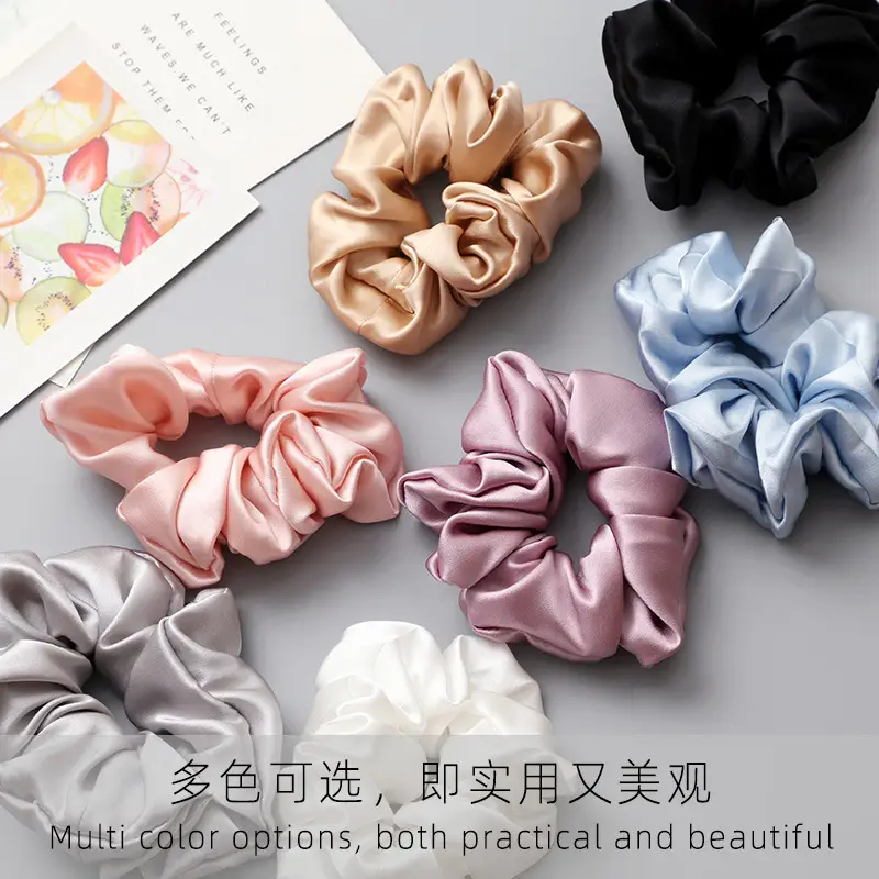 High Quality Mulberry Silk Hair Rope, Thick Soft, Beige - Image 11
