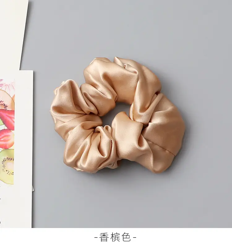 High Quality Mulberry Silk Hair Rope, Thick Soft, Beige — feature 9
