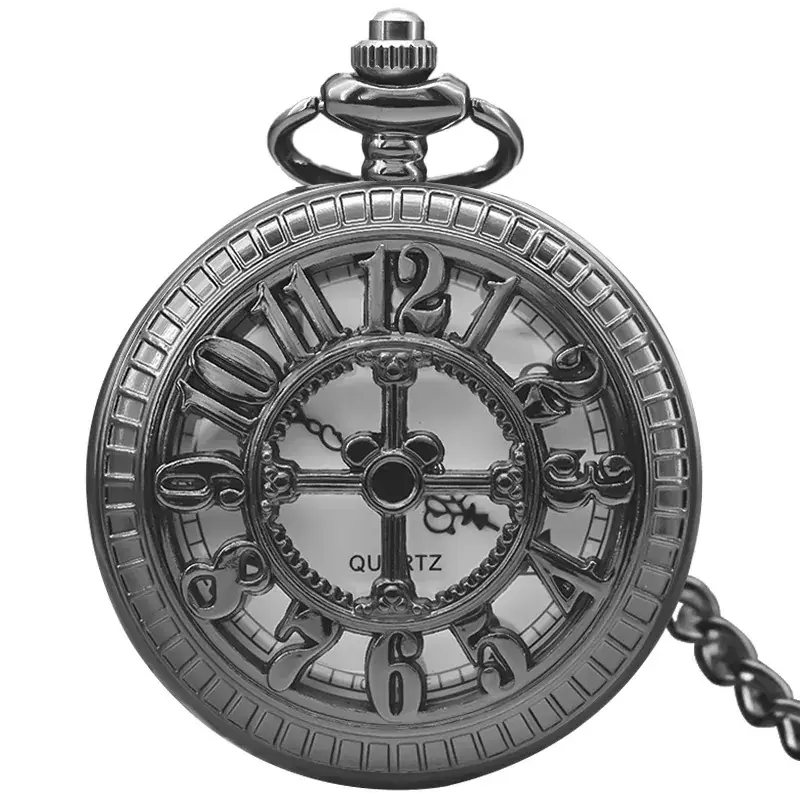 Retro Digital Hollow Carved Pocket Watch for Men Women - Image 2
