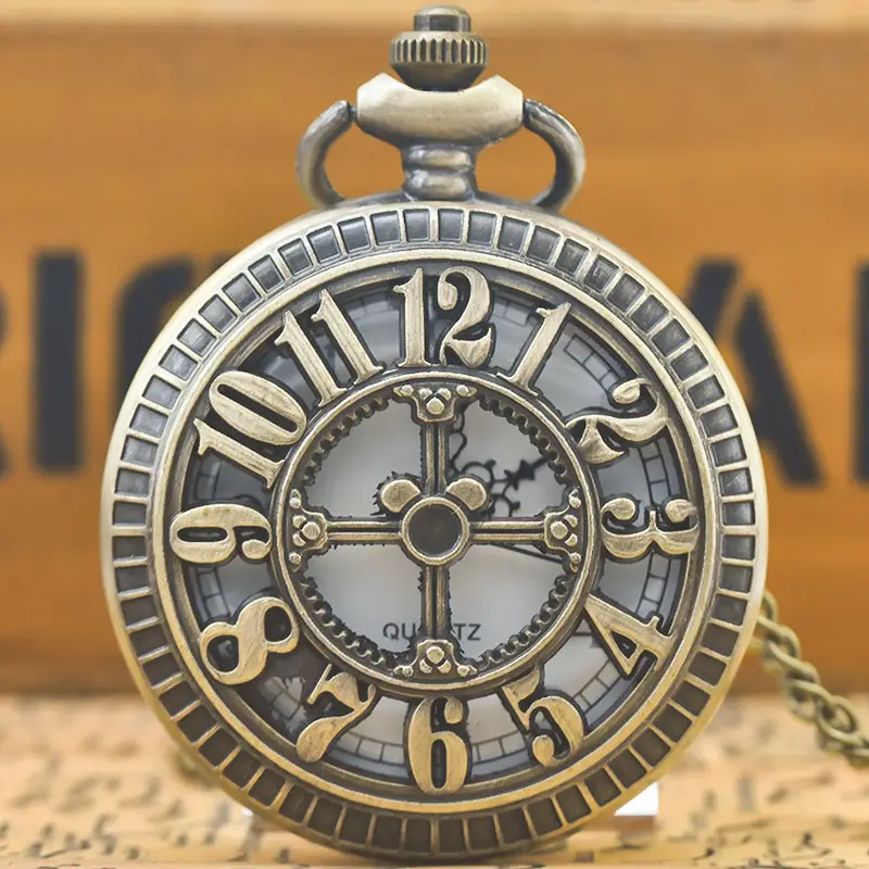 Retro Digital Hollow Carved Pocket Watch for Men Women — feature 2