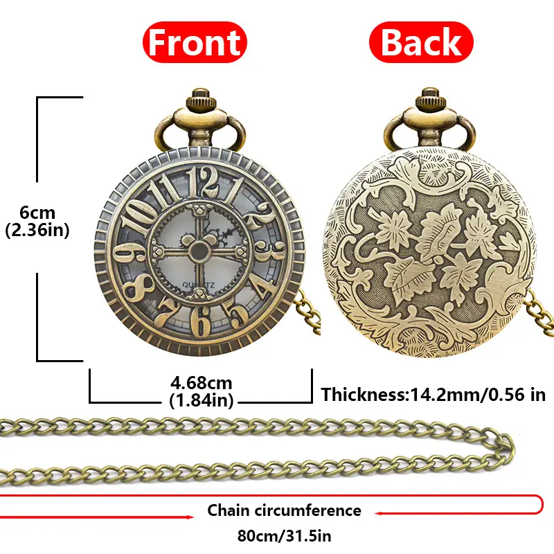 Retro Digital Hollow Carved Pocket Watch for Men Women — feature 3