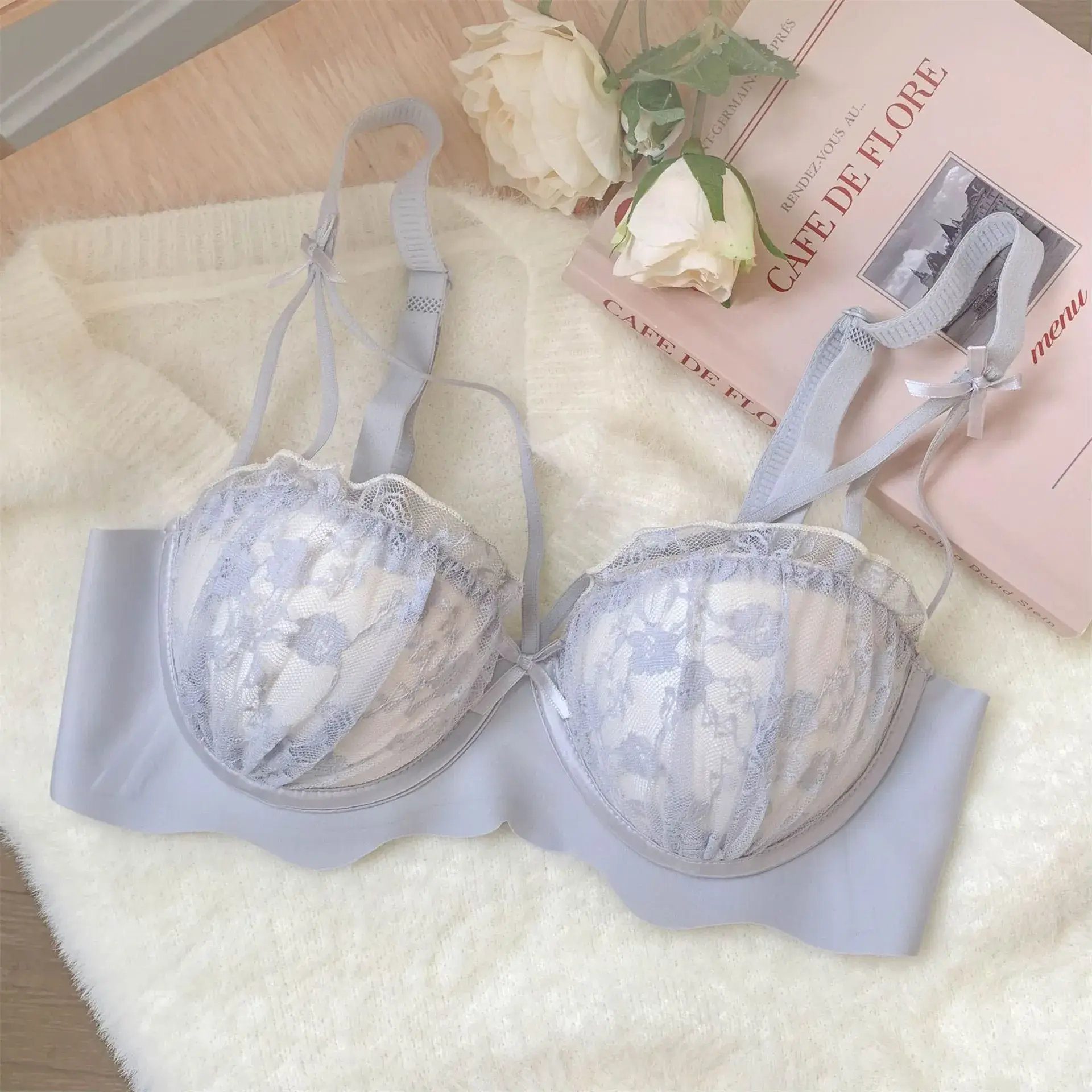 Women's Push Up Wireless Underwear Cream White Anti Sagging - Image 3