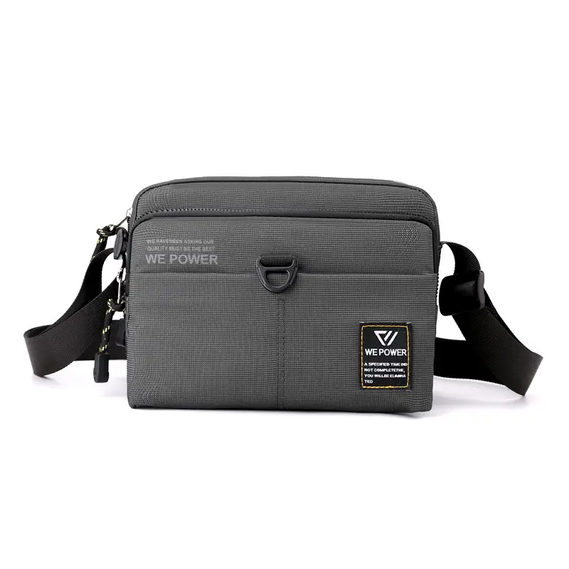 Men's Green Nylon Crossbody Bag Small Square Design