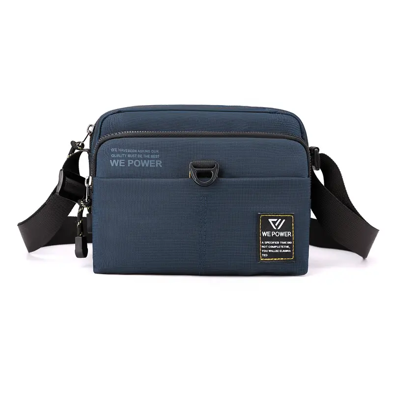 Men's Green Nylon Crossbody Bag Small Square Design