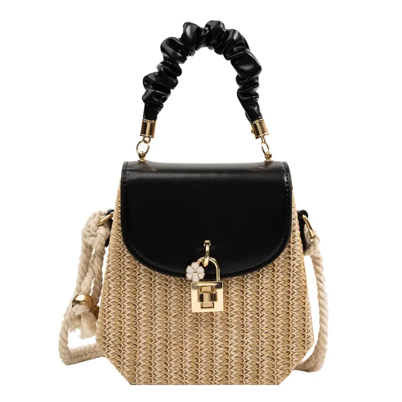 Women's Straw Crossbody Bag Brown 2023 - Image 10