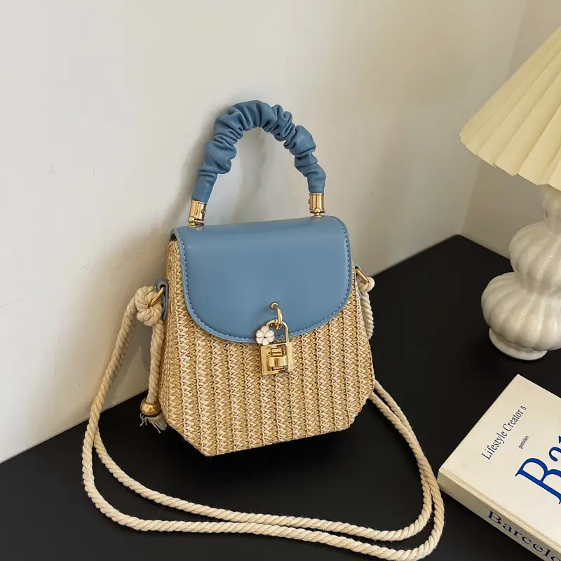 Women's Straw Crossbody Bag Brown 2023 - Image 2