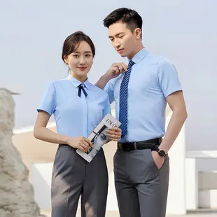 Women's Light Blue Vest Shirt Business Suit Set — feature 21