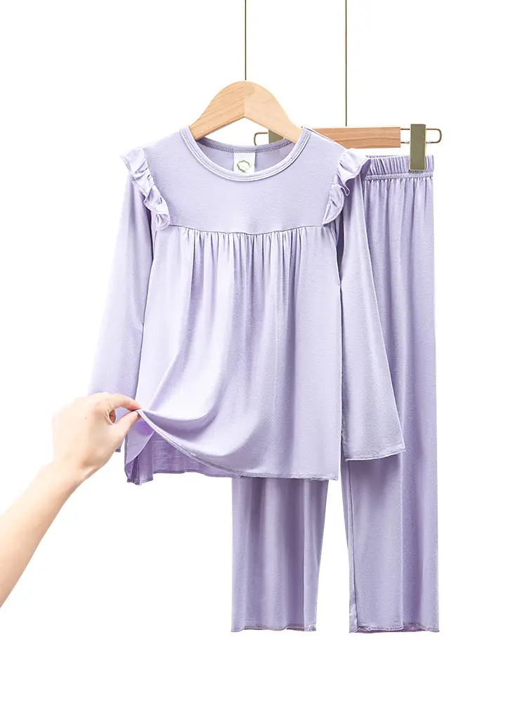 Girls' White Long Sleeve Pajama Set Medium to XL - Image 2