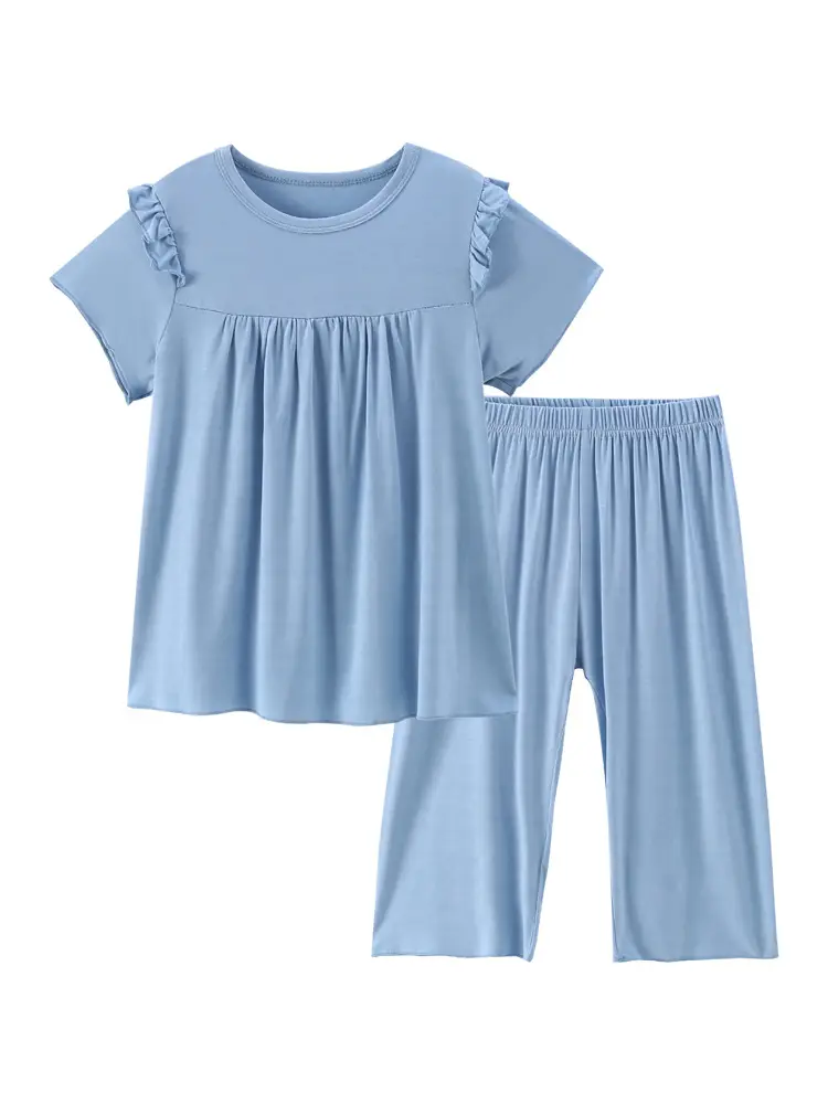 Girls' White Long Sleeve Pajama Set Medium to XL - Image 4