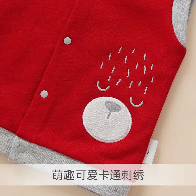 Red Sleeveless Baby Vest for Newborns & Toddlers - Image 6