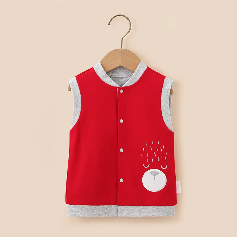 Red Sleeveless Baby Vest for Newborns & Toddlers - Image 2