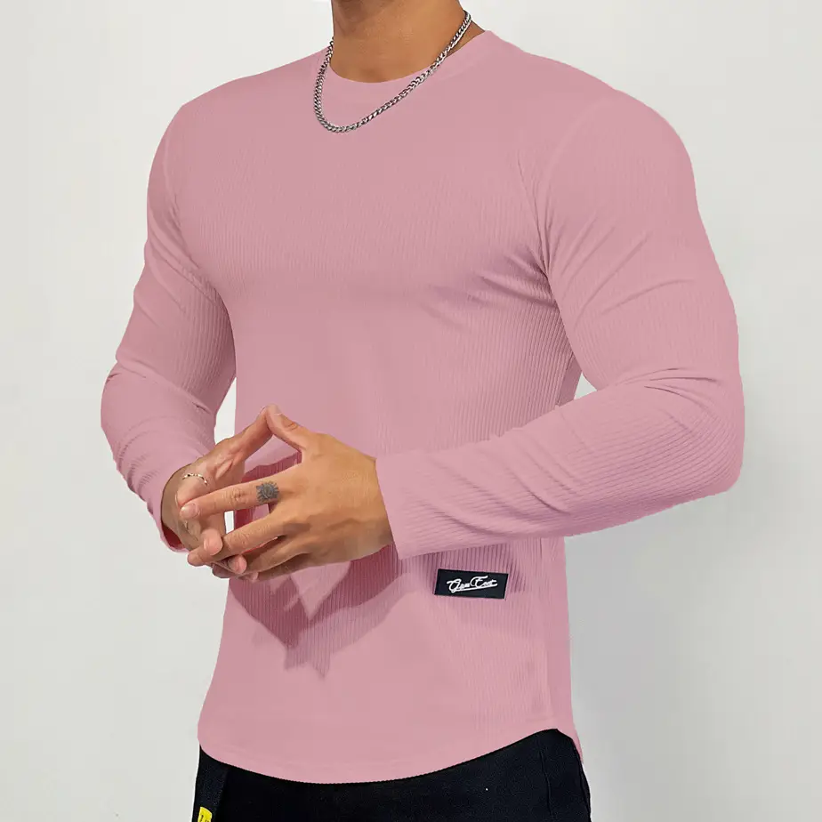 Men's Black Elastic Long Sleeve Training Top - Image 5