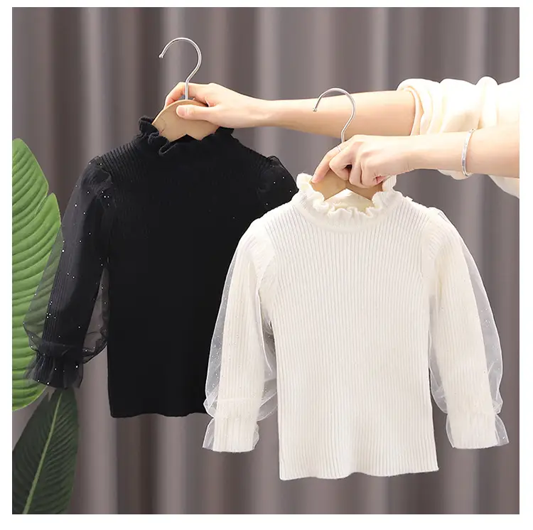 Girls Knitted Winter Sweater Long Sleeve Pullover — feature 1