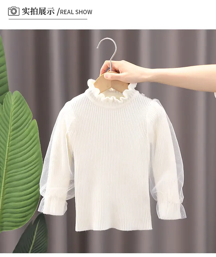 Girls Knitted Winter Sweater Long Sleeve Pullover — feature 2