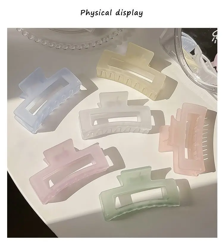 Transparent Frosted Frosted Texture Hair Claw for Women — feature 3
