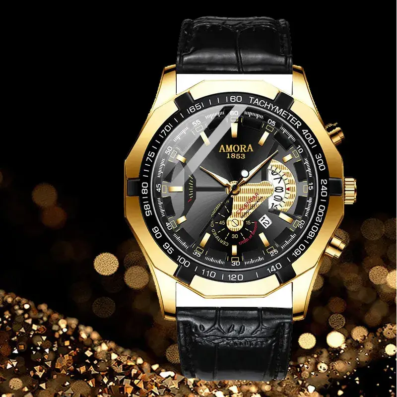 Men's Korean Fashion Quartz Watch with Calendar & Luminous Dial