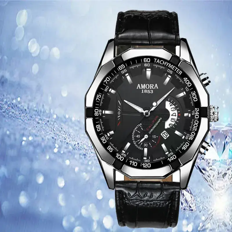 Men's Korean Fashion Quartz Watch with Calendar & Luminous Dial