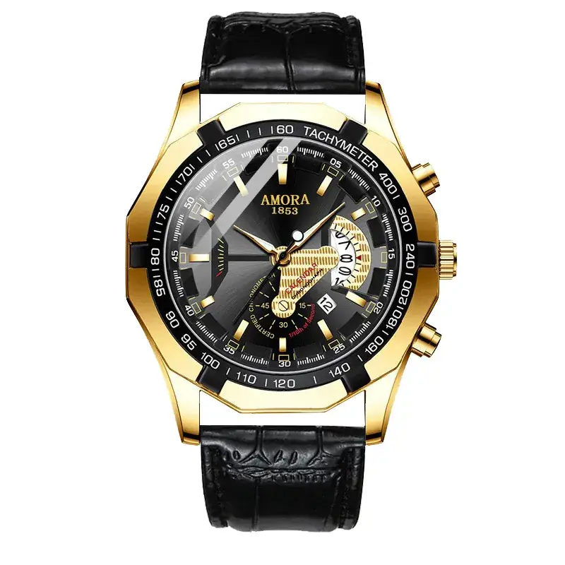 Men's Korean Fashion Quartz Watch with Calendar & Luminous Dial