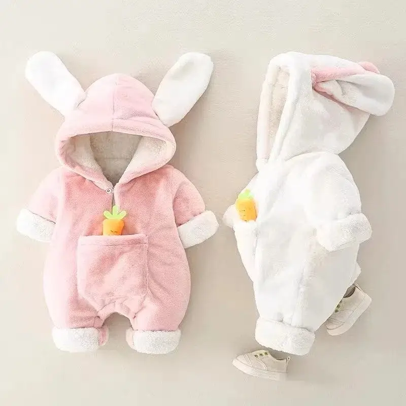 Newborn Fleece Baby Clothes Fleece Lined Warm Winter Outfit - Image 4