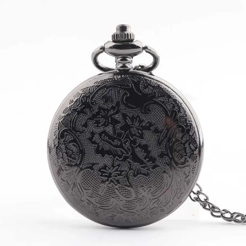 Vintage Hollow Classic Window Dial Quartz Pocket Watch Cool Black Chinese Aristocratic Style - Image 9