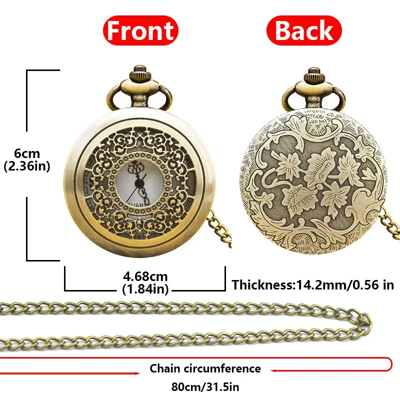 Vintage Hollow Classic Window Dial Quartz Pocket Watch Cool Black Chinese Aristocratic Style — feature 13
