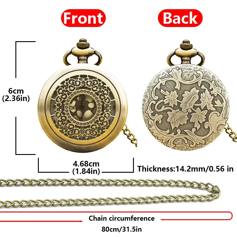 Vintage Hollow Classic Window Dial Quartz Pocket Watch Cool Black Chinese Aristocratic Style — feature 20