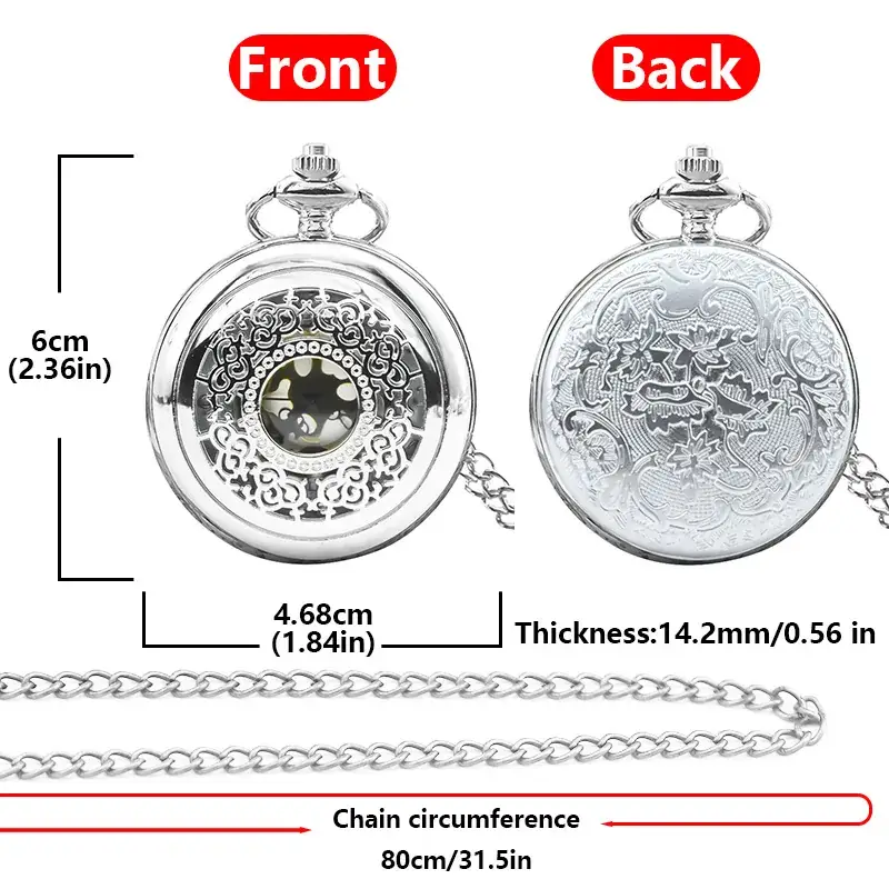 Vintage Hollow Classic Window Dial Quartz Pocket Watch Cool Black Chinese Aristocratic Style — feature 25