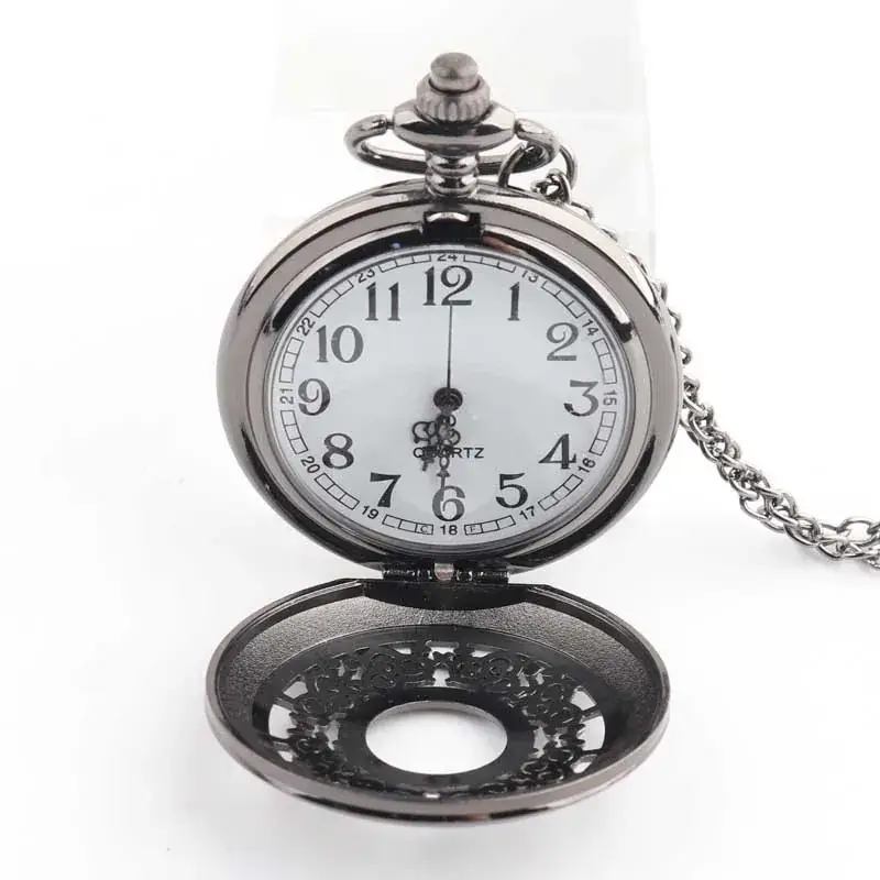 Vintage Hollow Classic Window Dial Quartz Pocket Watch Cool Black Chinese Aristocratic Style — feature 26