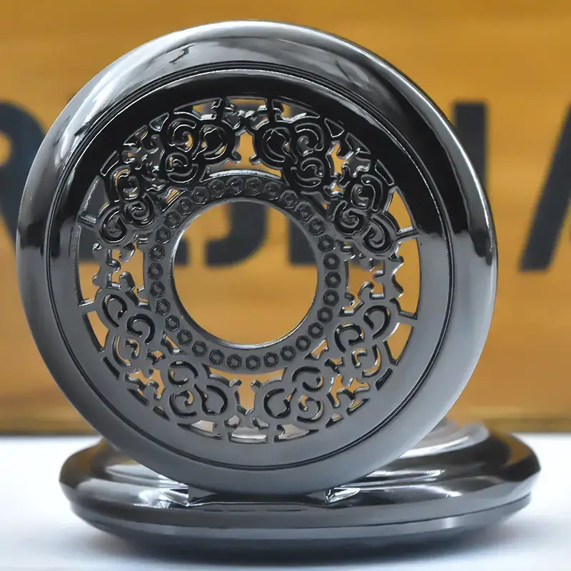 Vintage Hollow Classic Window Dial Quartz Pocket Watch Cool Black Chinese Aristocratic Style — feature 3