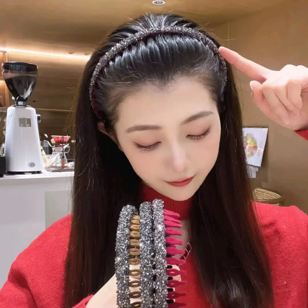 Vintage Rhinestone Hairband with Teeth for Women