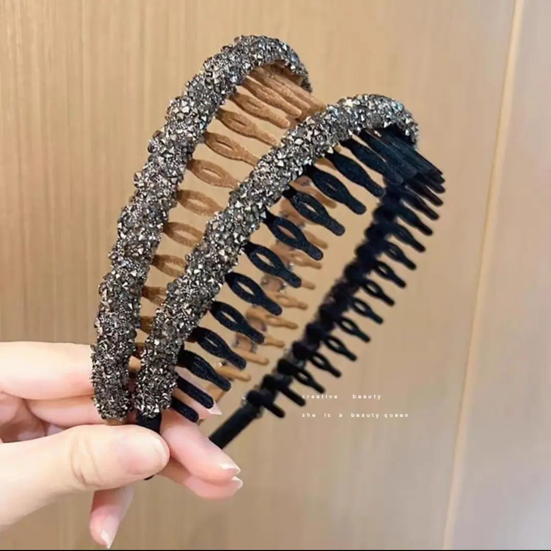 Vintage Rhinestone Hairband with Teeth for Women