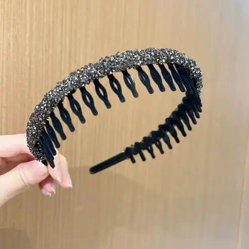 Vintage Rhinestone Hairband with Teeth for Women