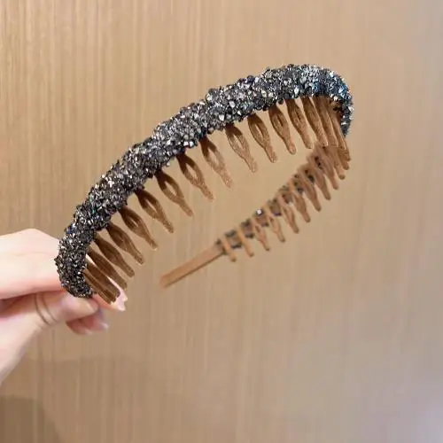 Vintage Rhinestone Hairband with Teeth for Women
