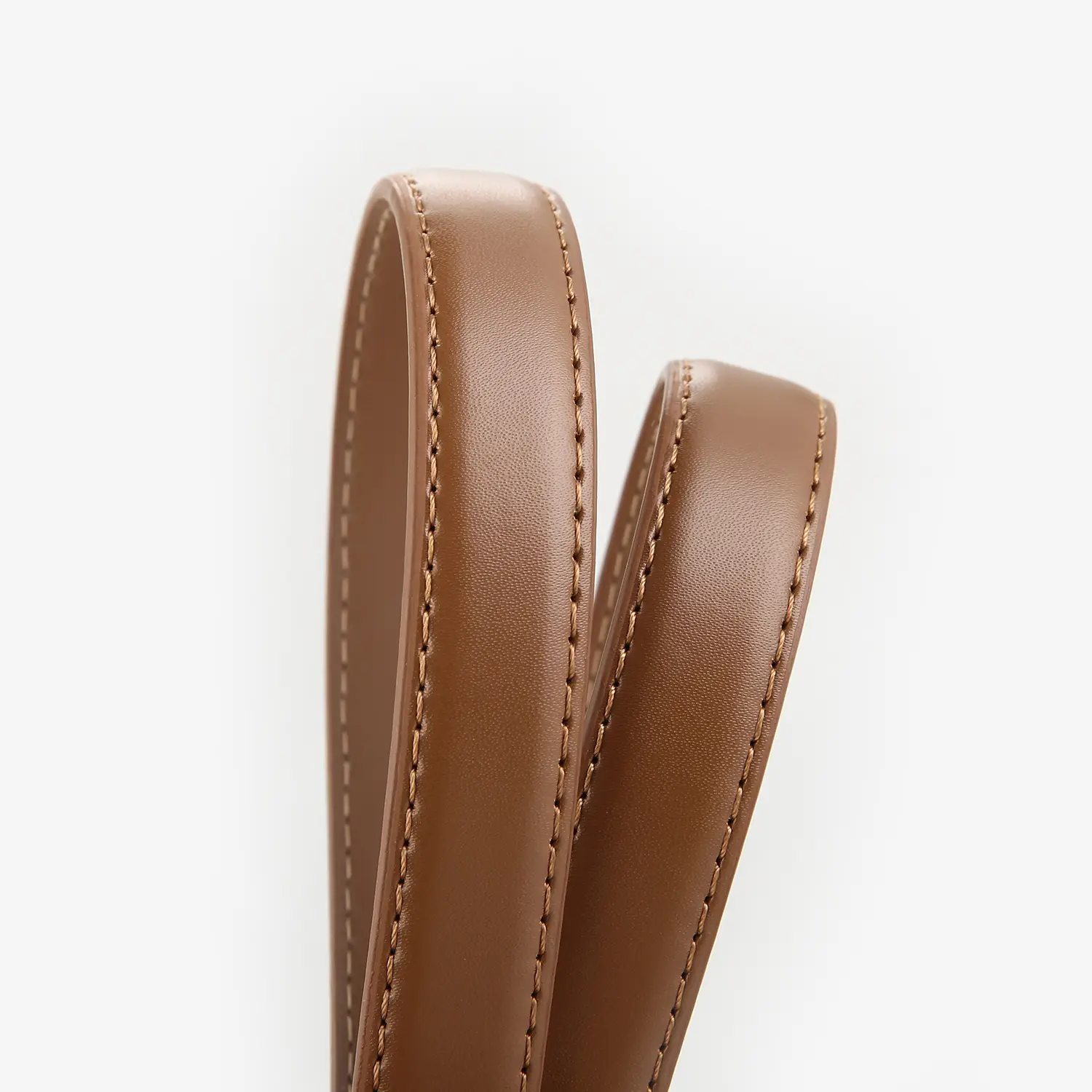 Brown Leather Belt for Men Women Couples Hong Kong Style Jeans