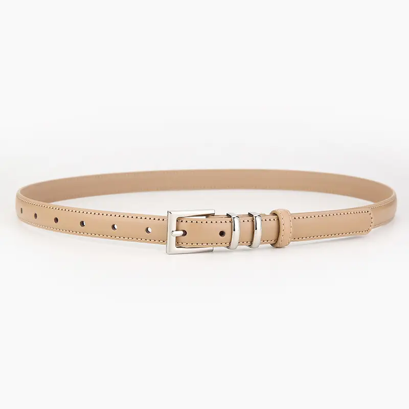 Brown Leather Belt for Men Women Couples Hong Kong Style Jeans — feature 11