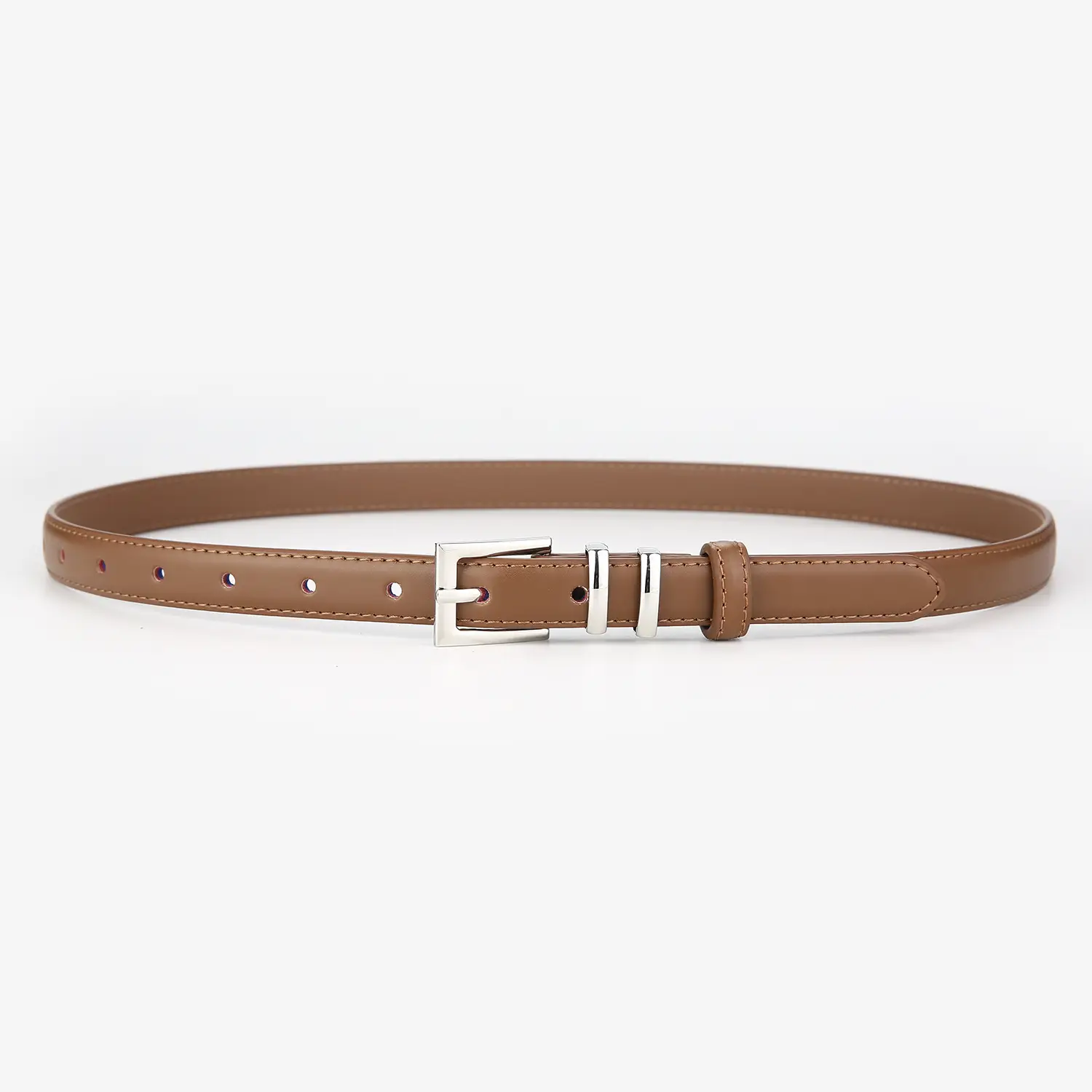 Brown Leather Belt for Men Women Couples Hong Kong Style Jeans