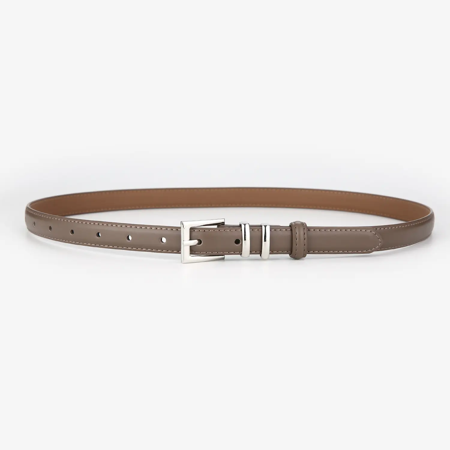 Brown Leather Belt for Men Women Couples Hong Kong Style Jeans